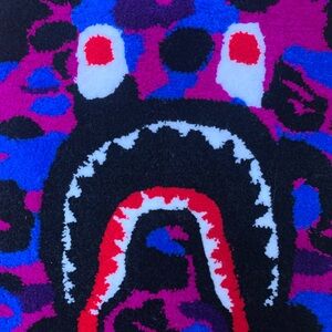 Bape Shark Camo Multicolor Custom Tufted  Rug
